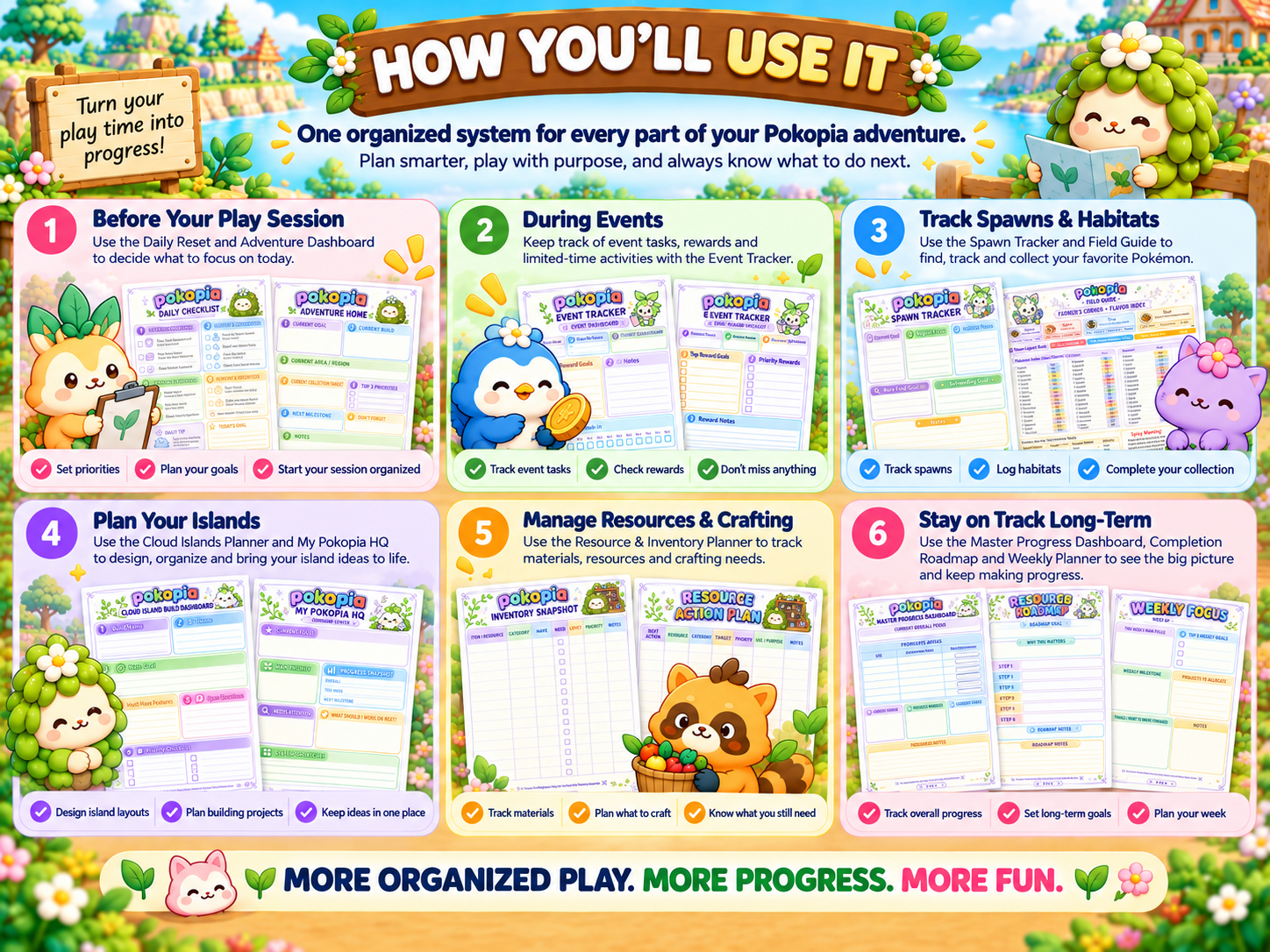 How you’ll use it: before your play session, during events, tracking spawns, planning islands, managing resources, and staying on track long-term.